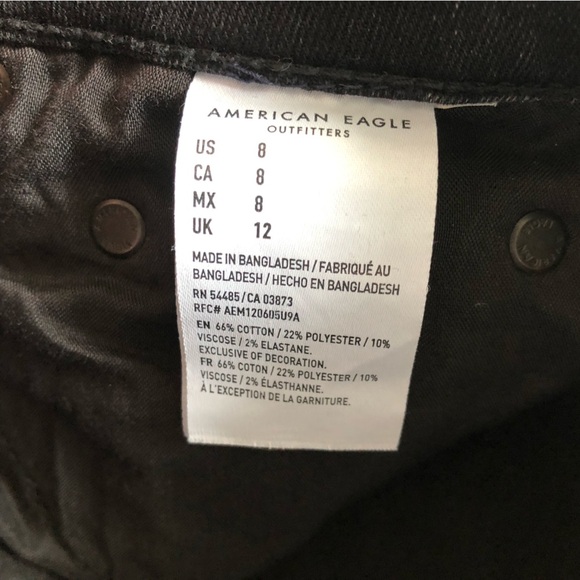 American Eagle Outfitters Black Distressed Biker Denim Shorts Size 8 - Picture 12 of 12